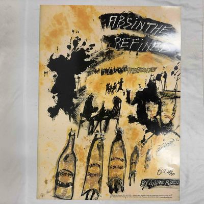 Absinthe Refined Ad Poster By Gilles Rieu Hand Signed Numbered Collection Liquor Advertisement