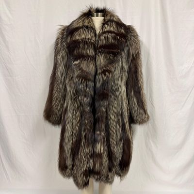 Silver Tone Gray Fox Fur Coat Volume Collar Style FurII