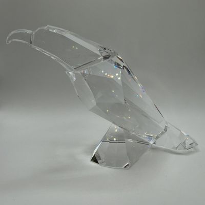 Sale Photo Thumbnail #1167: Swarovski Crystal Eagle Figurine Retired Faceted Bird Swan Logo R240