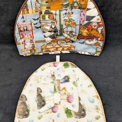 2 Cats And Rabbit Easter Print Cozy