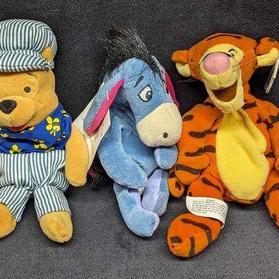 3 Disney Winnie The Pooh Bean Bag Dolls