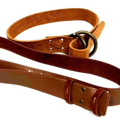 Two Brown Leather Banana Republic Belts