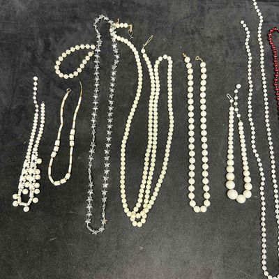 Costume Jewelry Beaded and Faux Pearl Necklace Collection Multi-Strand Assortment Set J11