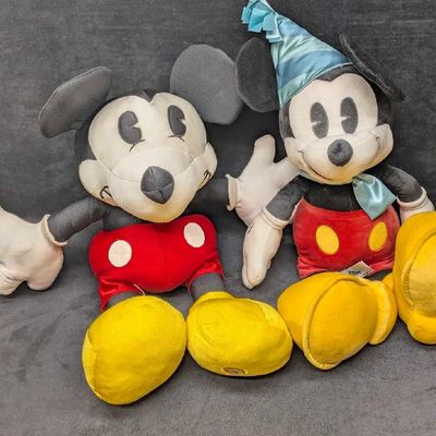 Sale Photo Thumbnail #1096: Large Let's Celebrate And Hong Kong Disneyland Mickey Mouse Plushes