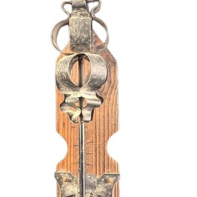 Vintage Rustic Metal & Wood Spanish Wall Sconce