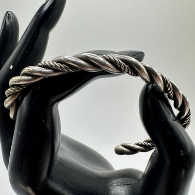 Silver Twisted Rope Cuff Bracelet X13