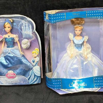 2 Disney Cinderella Classic And Swirling Lights Dolls