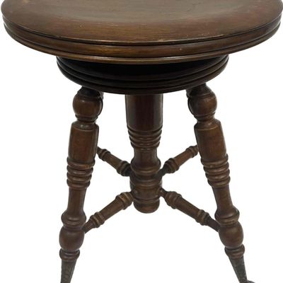 Antique Tonk Chicago Claw Footed Piano Stool Needs Light Repair