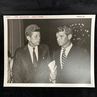 John F. Kennedy and Robert F. Kennedy Black and White Analog Photograph Print