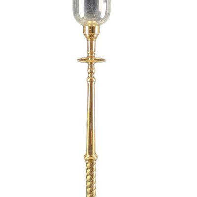 Vintage Decorative Crafts Brass Floor Candlestick Holder