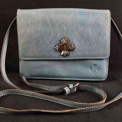 Patricia Nash Consilina Blue Leather Crossbody