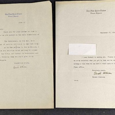 Two Brooks Atkinson Signed Letters