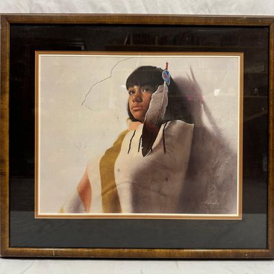 Sale Photo Thumbnail #1018: Donald V. Crowley Hudsons Bay Blanket Limited Edition Lithograph Signed and Numbered 776 of 1000