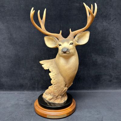 Sale Photo Thumbnail #1165: Joe Slockbower Noble Presence Whitetail Buck Sculpture Signed and Numbered R240