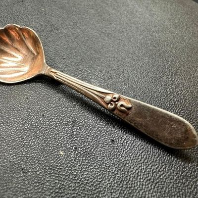 Sterling Shell Spoon Brooch