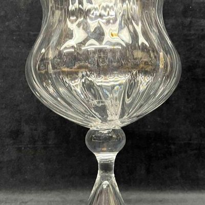 Vintage French Crystal Footed Vase Pattern Cluny By Daum, France