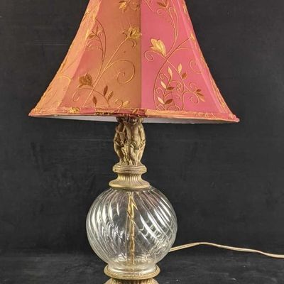 Vintage Lamp with Glass Base