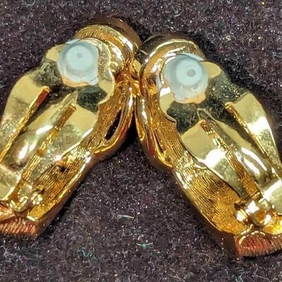 Joan Rivers Floral Rhinestone Gold Tone Earrings