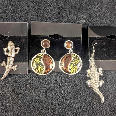 Earrings Silver Colored Animal Earrings Tiger