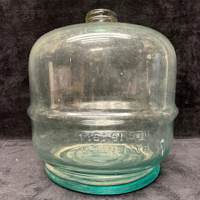Antique Clear Glass Water Jug Carboy Patented Embossed Kerosene Fuel Dispenser Style 1914