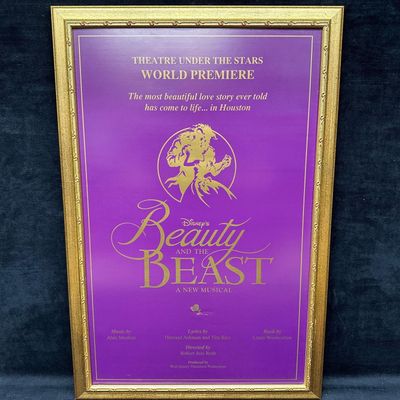 Disney Beauty and the Beast World Premiere Theatre Poster A New Musical Framed Purple Gold
