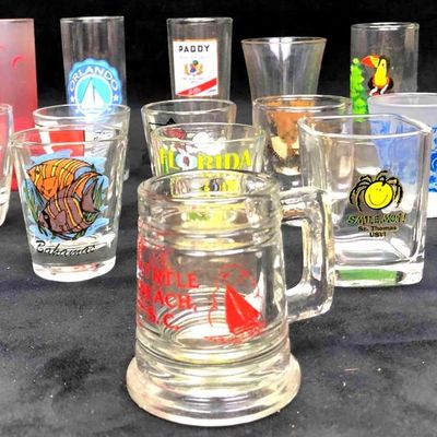 Assorted Shot Glasses Lot Of 16
