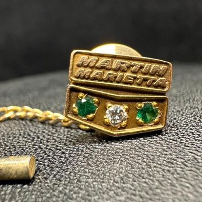 14k Gold Diamond Martin Marietta Service Pin