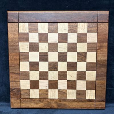 Levenger Wooden Chess Board Walnut and Maple Veneer Board