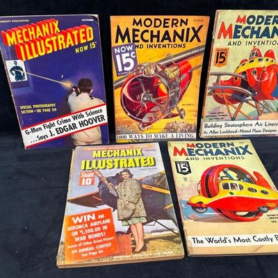 5 1930s "Modern Mechanix" "Mechanix Illustrated"