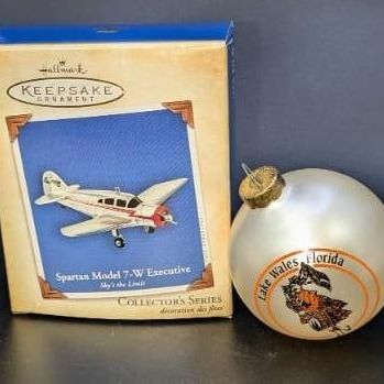 Lot Of Two Travel Ornaments With An Special Exclusive Hallmark Ornament