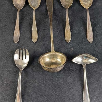 Vintage Retired German BMF Silver Plate Spoons & Ladles & Salad Fork