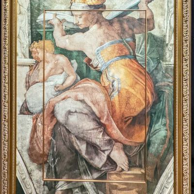 Large Framed Michelangelo Libyan Sibyl Print