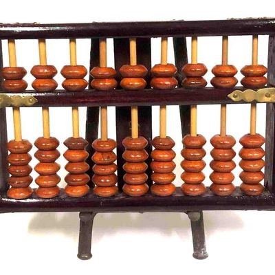 Lotus-Flower Brand 63 Bead Abacus With Stand
