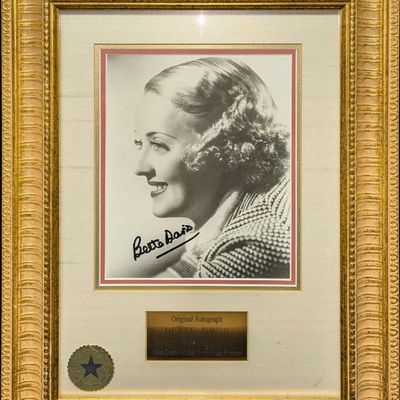 Sale Photo Thumbnail #1044: Framed Bette Davis Autographed Photo With COA R77