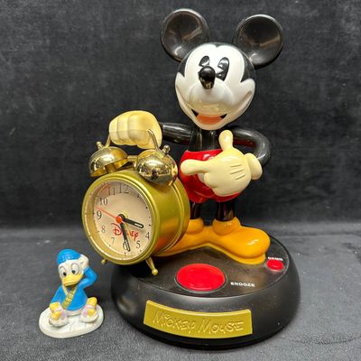 Sale Photo Thumbnail #1115: Disney Mickey Mouse Alarm Clock and Skating Donald Duck Mini Figure