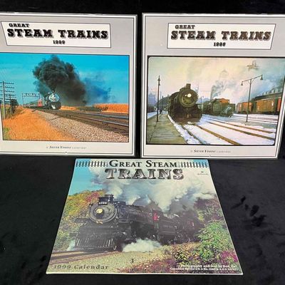 Three Vintage Great Stream Trains Calnedars 1998 & 1999 Silver Vision & Hallmark