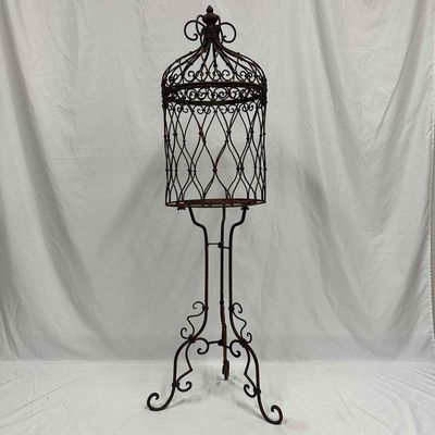 Tall Decorative Metal Plant Stand Victorian Birdcage Style Outdoor Planter