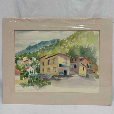 Thorne Swanson Watercolor Azzano Italian Village Scene 3/80