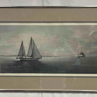 Limited Edition Lithograph Sailing Past Thomas Point David Knowlton III