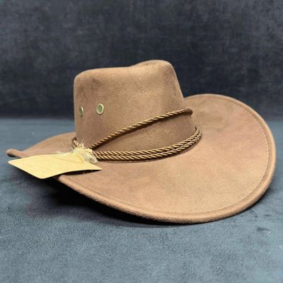 Classic Rolled Western Cowboy Hat Coffee Brown