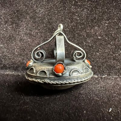 Ornate Silverwork Fob Filigree Silver Charm R92