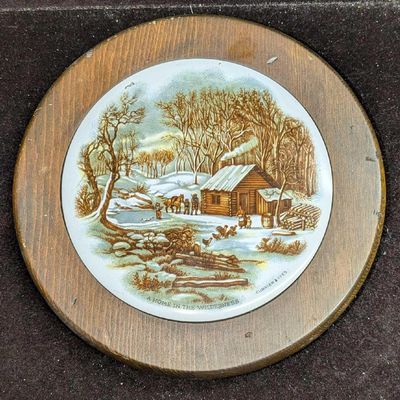 Vintage A Home In The Wilderness Wood Tile Trivet