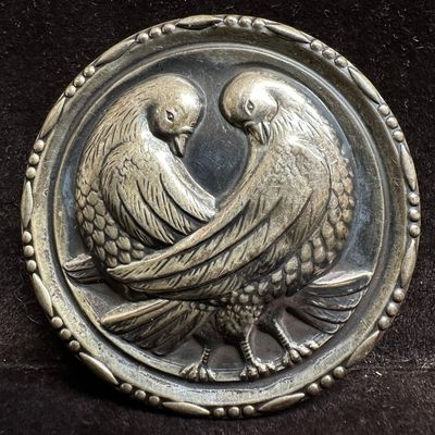 Sterling Silver Love Birds Dove Brooch L16