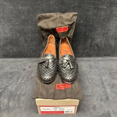 Cole Haan Megan Woven Loafer Black Leather Size 9.5 C Women’s Dress Shoes