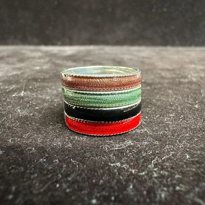 Multi Color Enamel Sterling Silver Stacking Ring Set L54