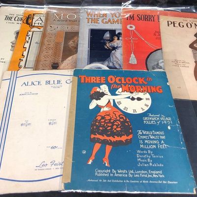 9 Vintage Sheet Music - Published by Leo. Feist Inc. (KC1)