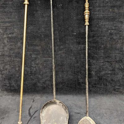 Vintage Fireplace Tools Poker, Shovel & Broom
