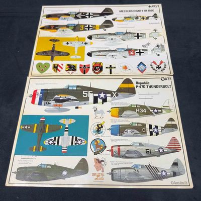 Republic P-47D Thunderbolt Messerschmitt Bf 109G Profile Data Card Richard Ward Profile Books