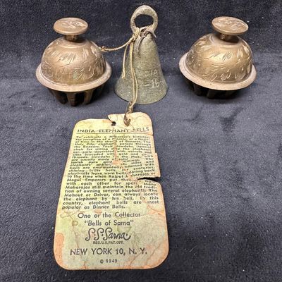 Vintage India Elephant Bell S. S. Sarna 1949 Three Bells