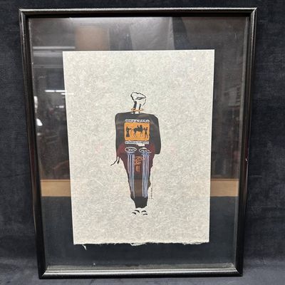 Signed Mixed Media Figurative Artwork Textured Art Paper Framed
